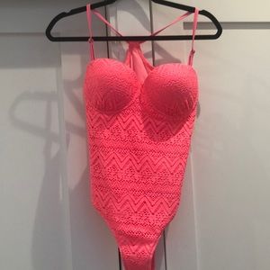 Hot Pink Cut Out Swimsuit